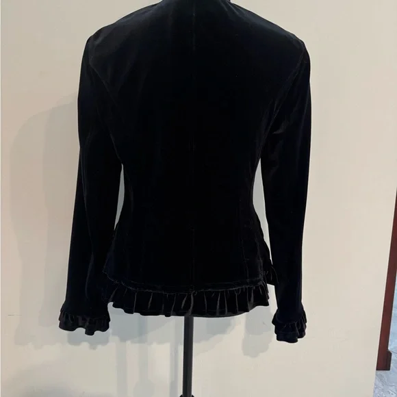 INC International Concepts Black velvet Jacket Sz M - Picture 4 of 7
